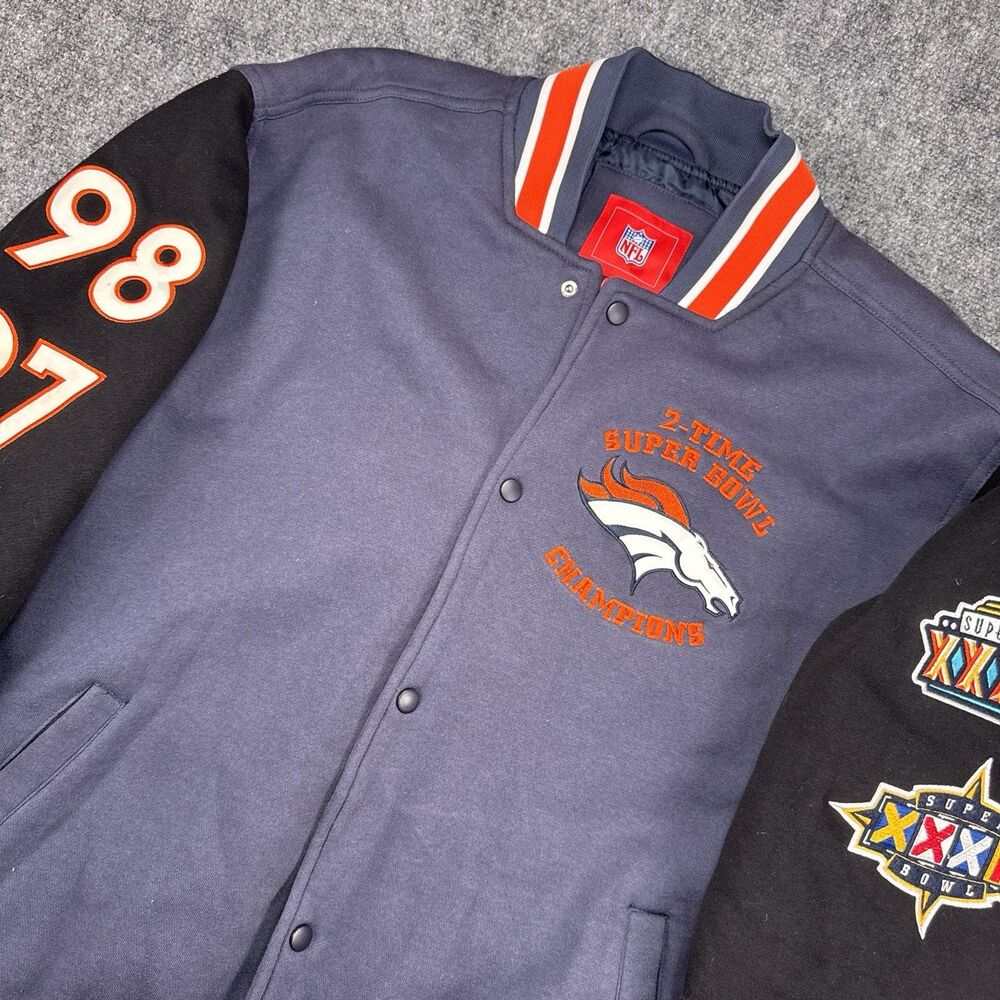 Vintage G-III NFL Denver Broncos 2 Time Super Bowl Champion Letterman Jacket - L